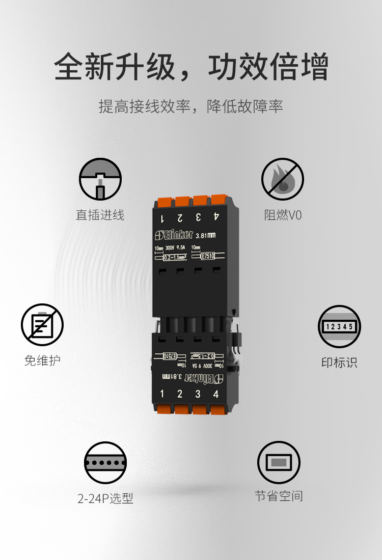 LC80+LC8M-3.81空中对插接线端子