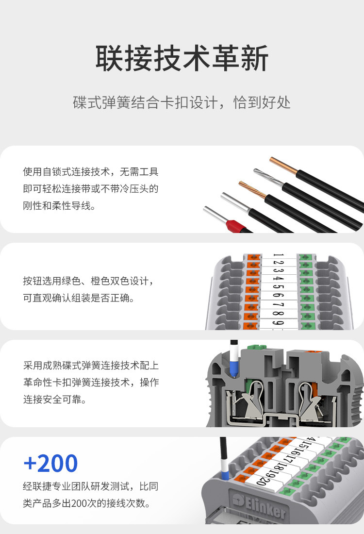 UD2.5自动式 接线端子卡导轨片装 条装端子排