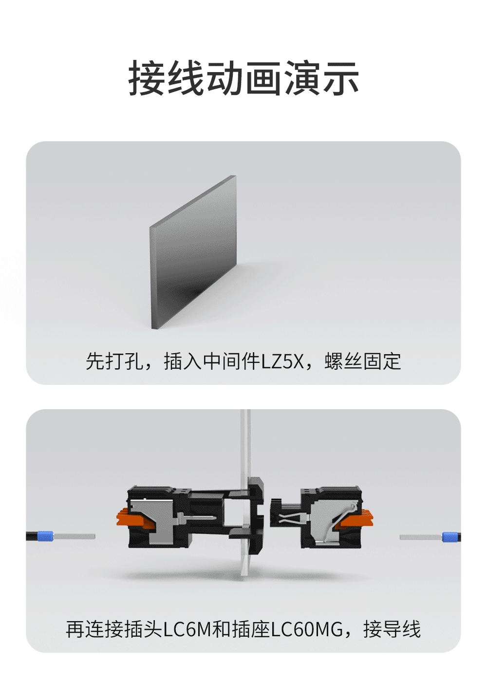 LC60MG/LZ5XA/LC6M-3.81黑色款穿墙插拔端子