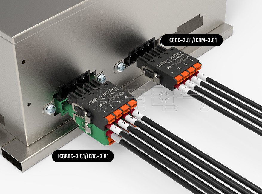 上海联捷LC80C-3.81小间距快速穿墙插拔接线端子