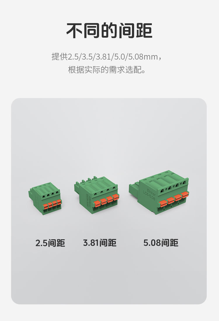 LC6-5.0/LC6-5.08插拔式弹簧快速接线端子