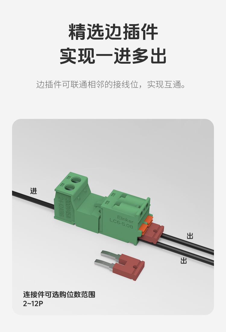 LC6-5.0/LC6-5.08插拔式弹簧快速接线端子