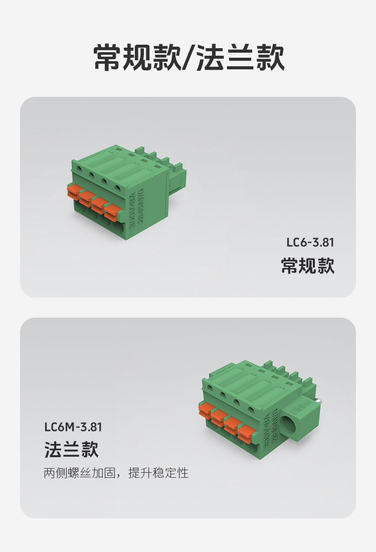 LC6M-3.5/LC6M-3.81弹簧式插拔接线端子