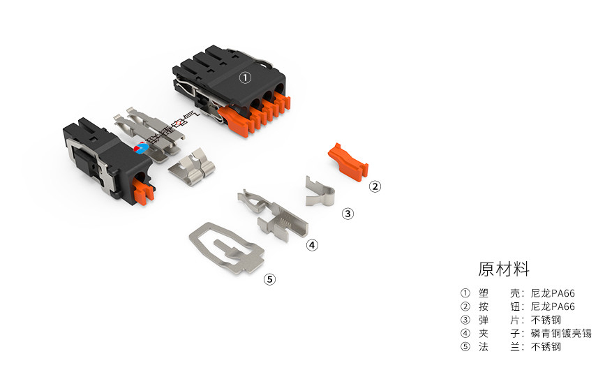 LC8M-2.54不锈钢法兰款插拔式接线端子