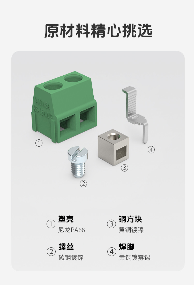 LG127R-5.0/5.08焊接式接线端子